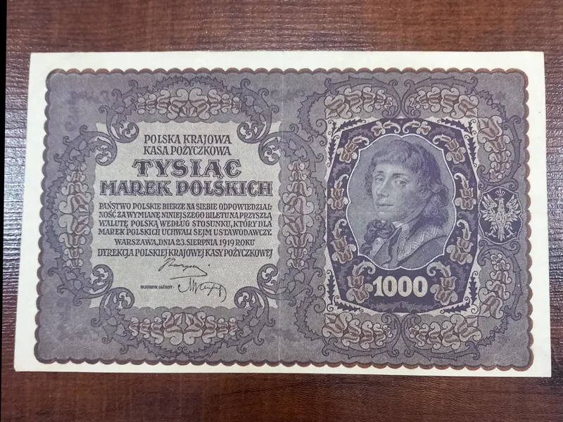 اسکناس 1000 لهستان سال 1919 بزرگترین سایز اسکناس