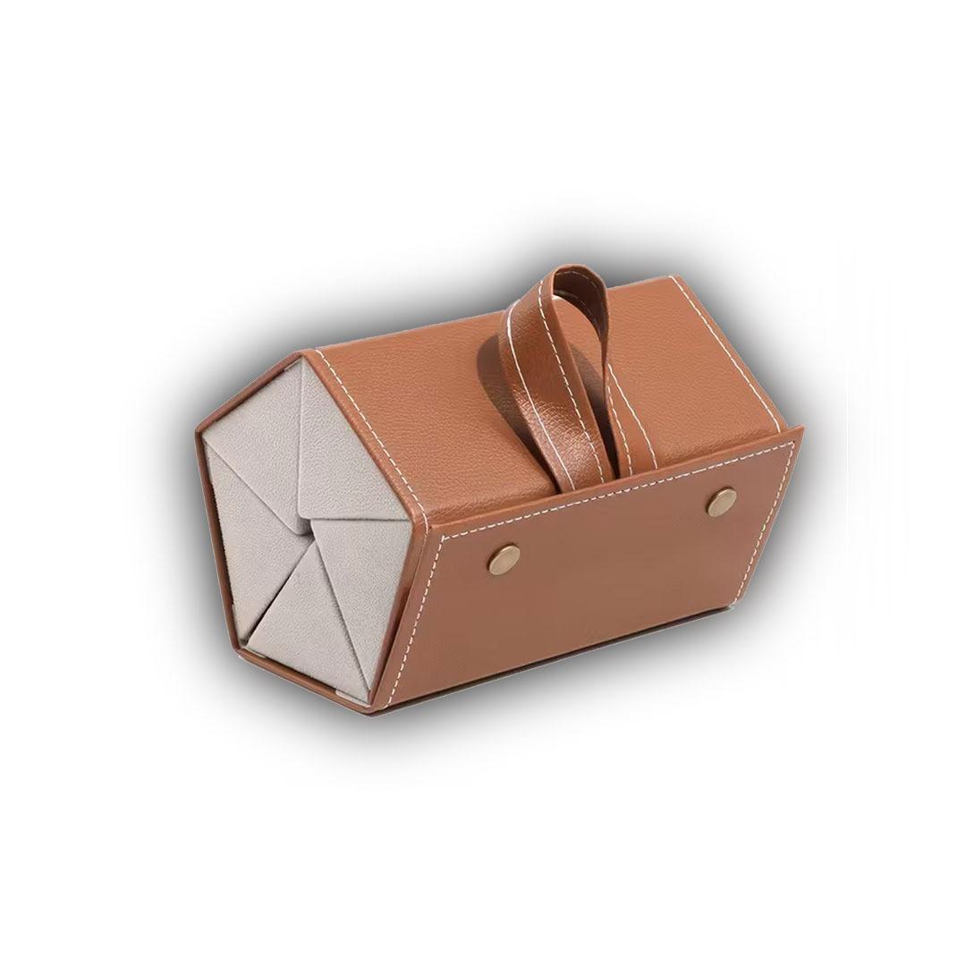 جعبه نگهدارنده عینک 5 خانه تاشو چرمی