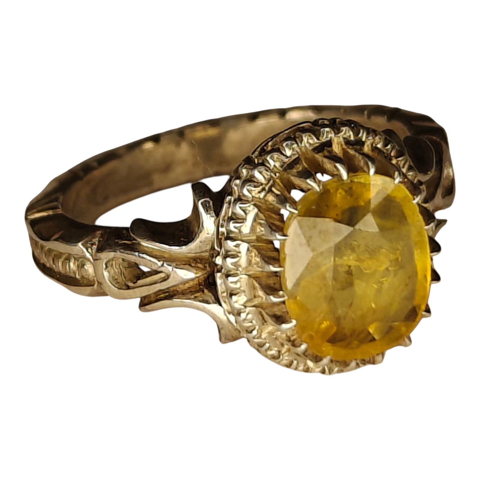 انگشتر دست ساز یاقوت زرد آنهیت yz01