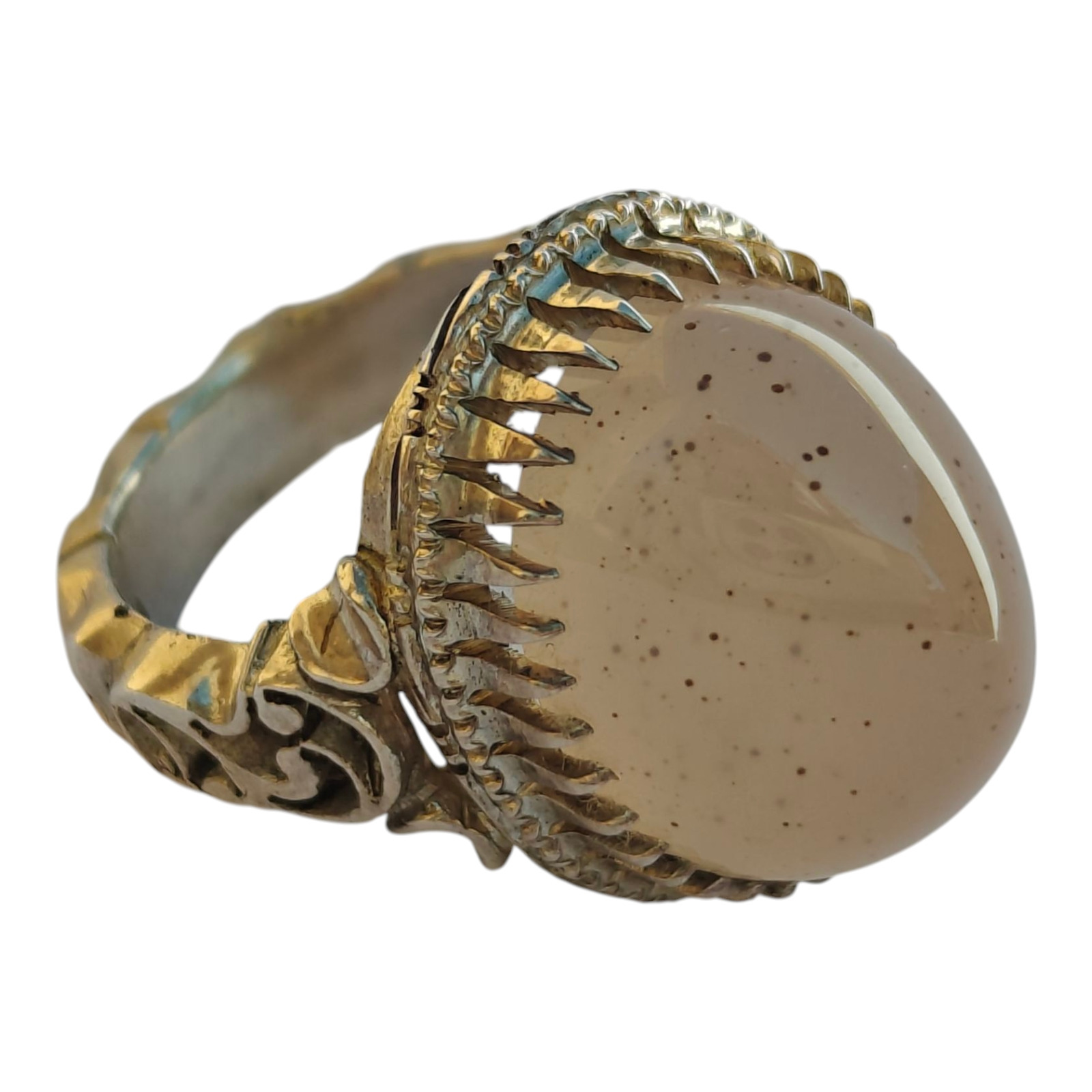 انگشتر نقره عقیق مردانه مدل ذغال دار