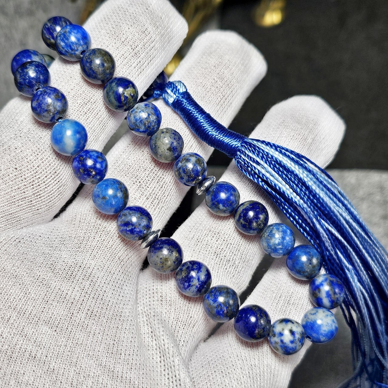  تسبیح 33 دانه سنگ لاجورد معدنی کد  36365