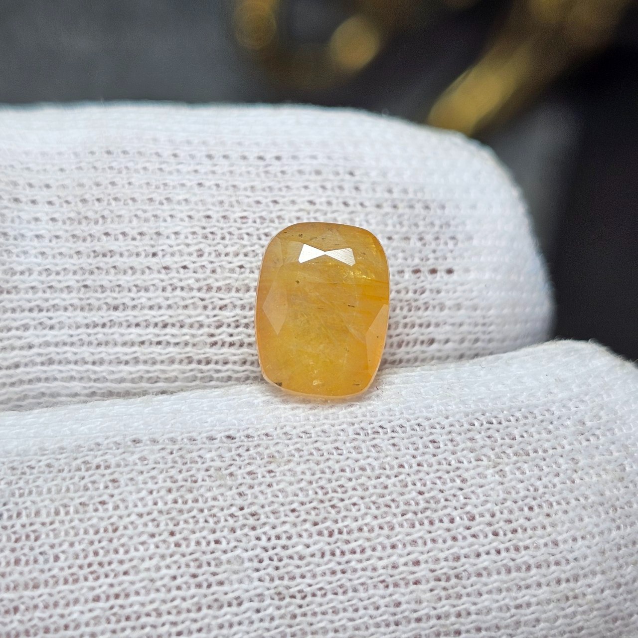  نگین سنگ یاقوت زرد معدنی آفریقایی کد  36443