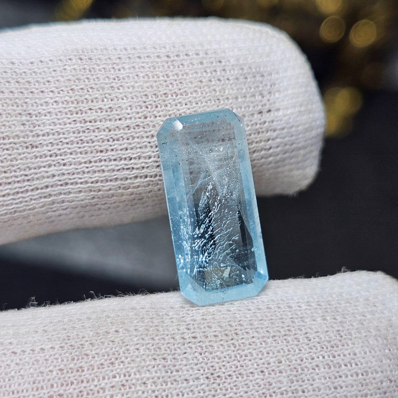  نگین سنگ طبیعی آکوامارین معدنی کد  36509