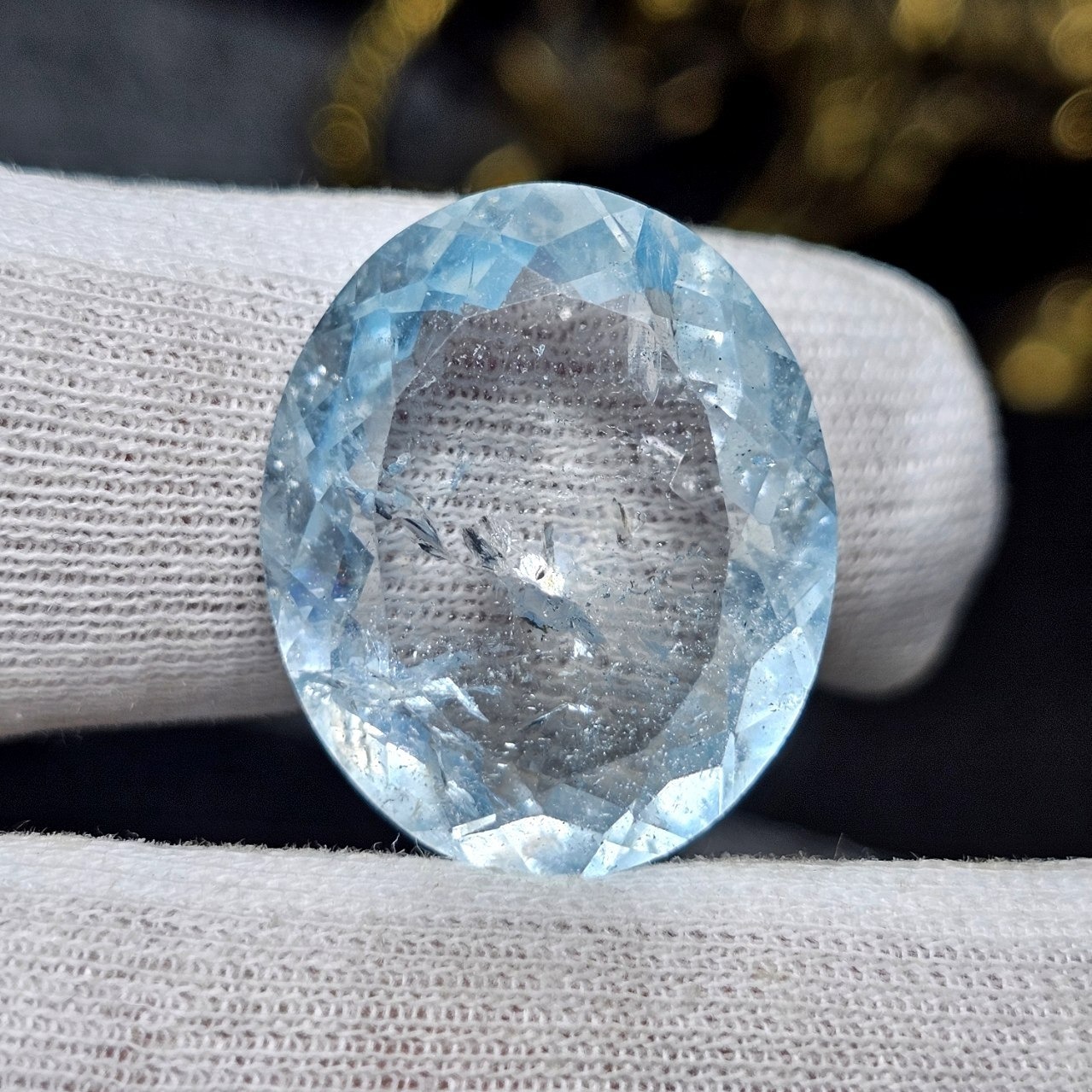 نگین درشت سنگ طبیعی آکوامارین معدنی کد 36514