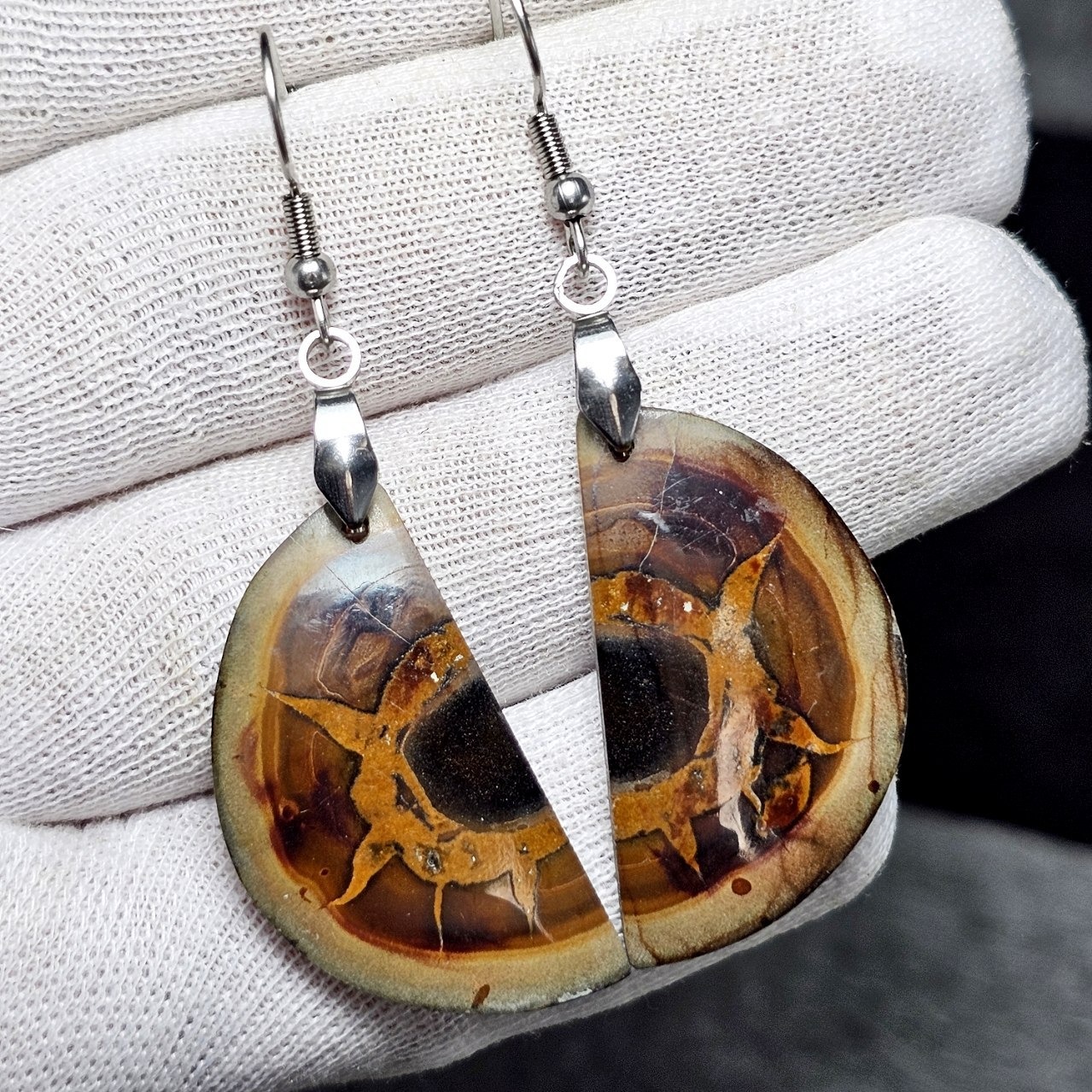  گوشواره سنگ طبیعی سپتارین معدنی کد 36710