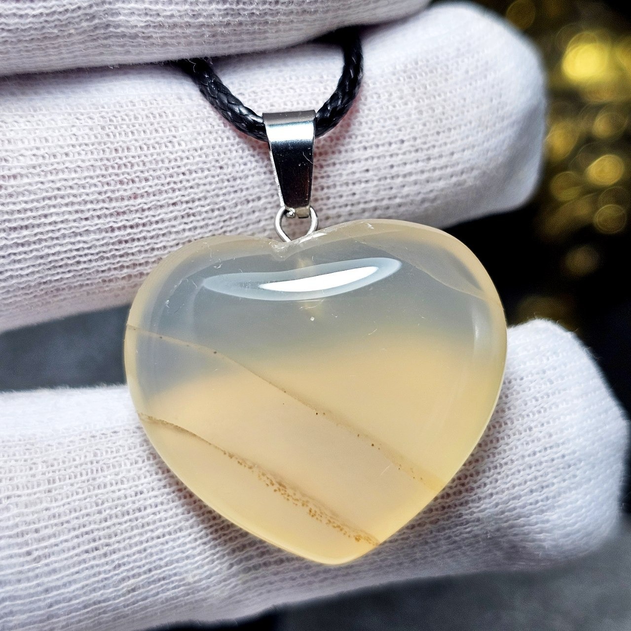  آویز گردنبند سنگ طبیعی  عقیق نباتی معدنی کد 36601