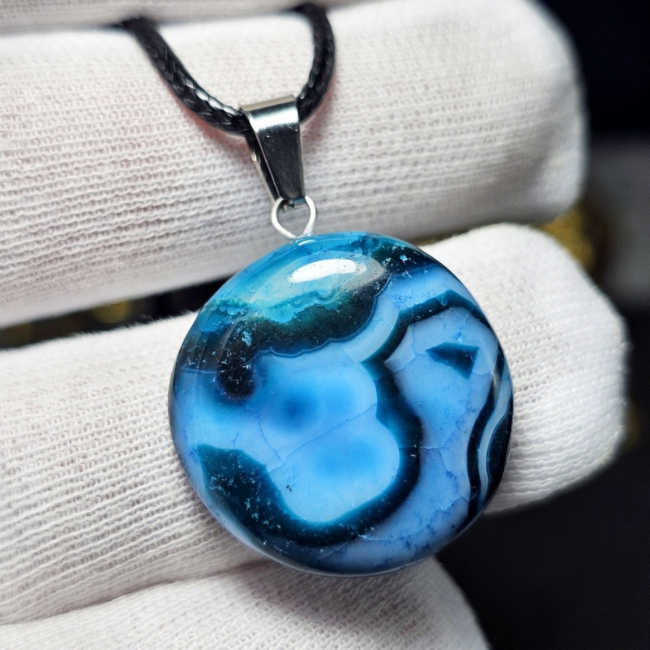  آویز گردنبند سنگ  عقیق دراگون معدنی کد 36605