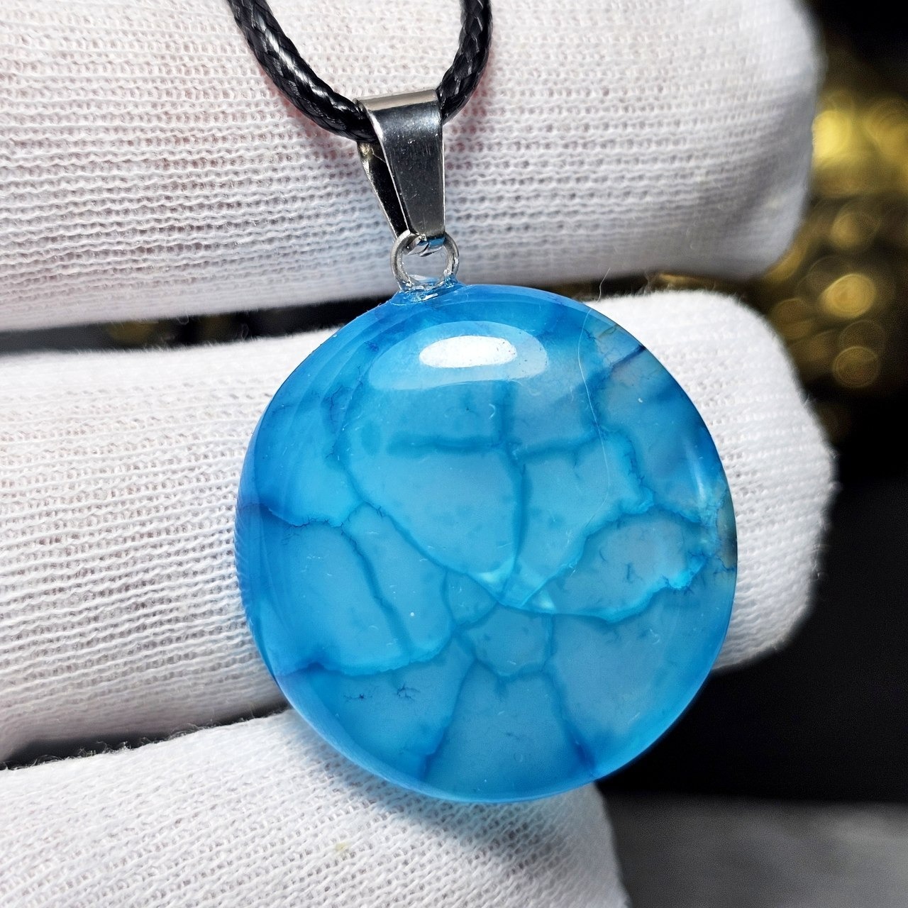 آویز گردنبند سنگ عقیق دراگون معدنی کد 36607