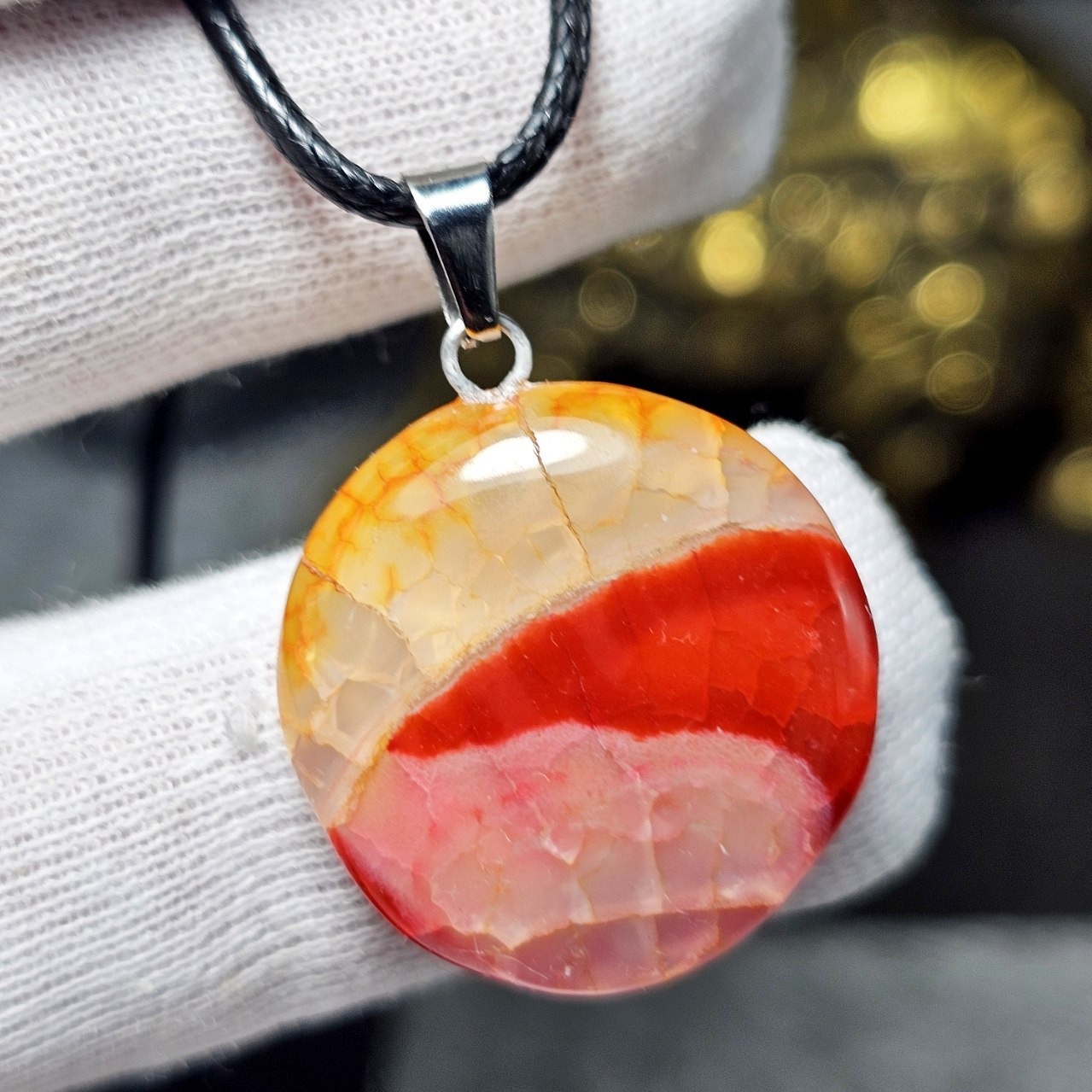  آویز گردنبند سنگ عقیق دراگون معدنی کد 36609