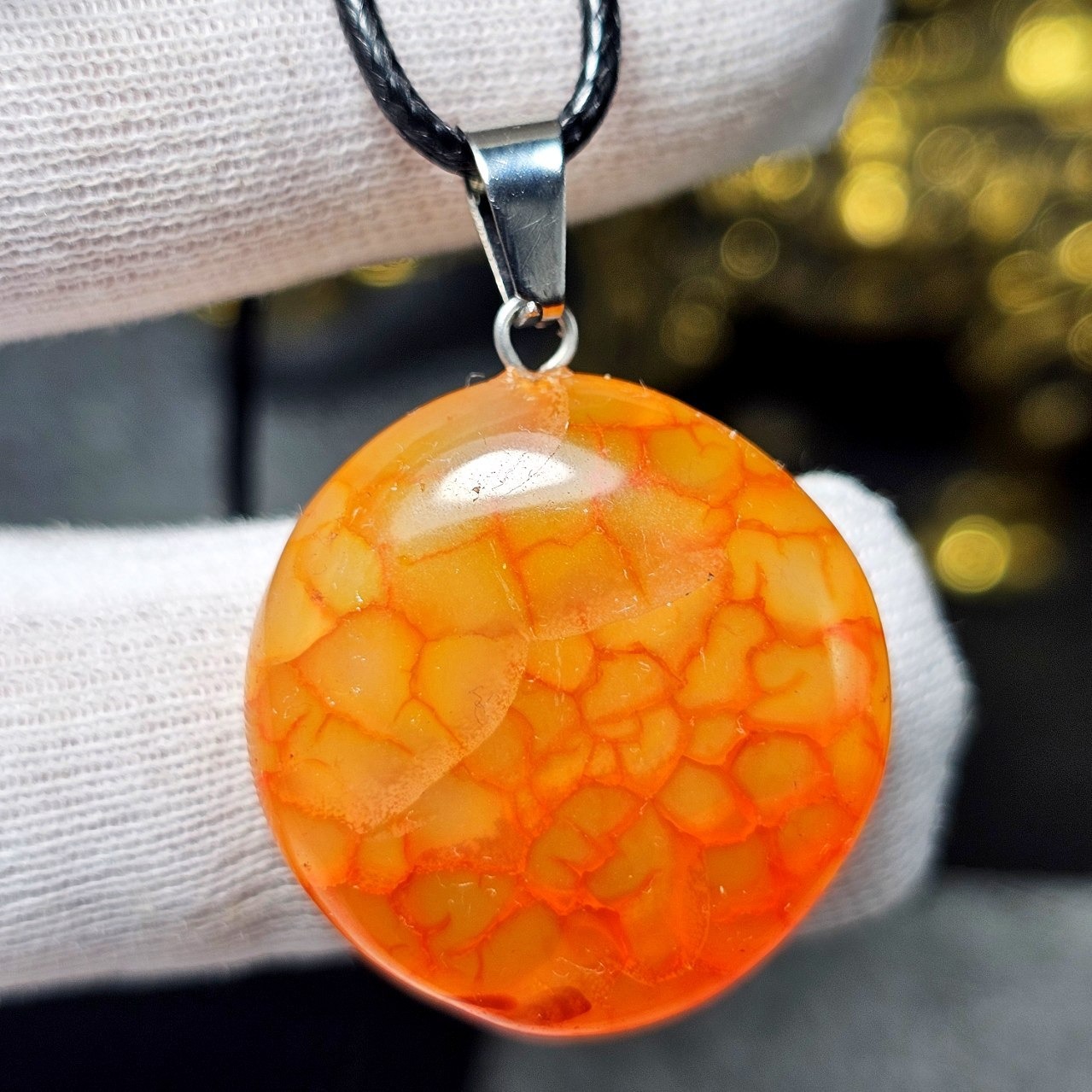  آویز گردنبند سنگ  عقیق دراگون معدنی کد 36611