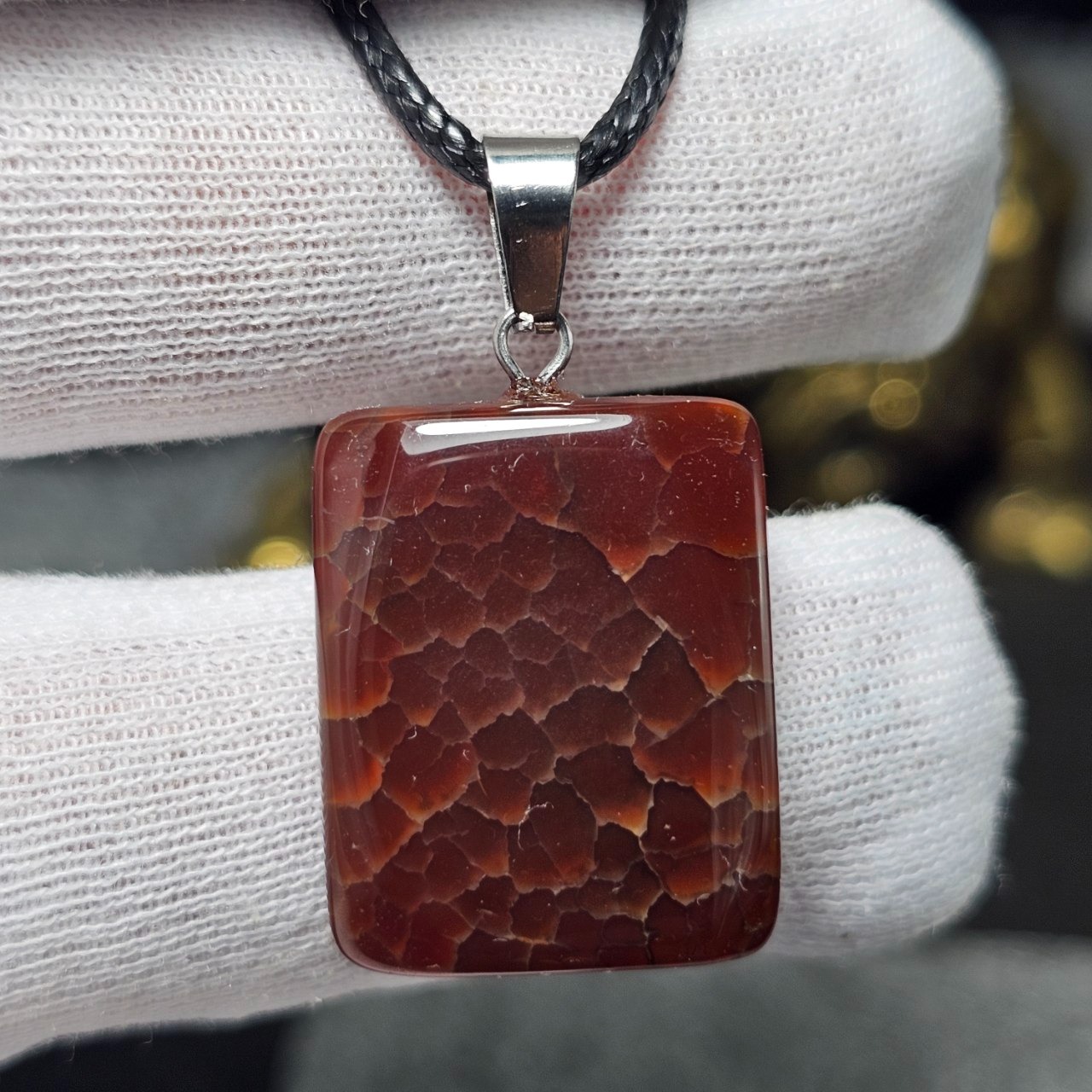  آویز گردنبند سنگ  عقیق دراگون معدنی کد 36614