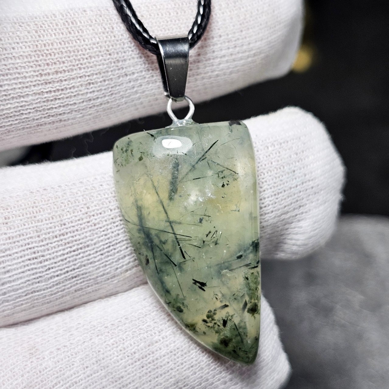  گردنبند سنگ طبیعی پرهنیت رتایل دار معدنی کد 36625