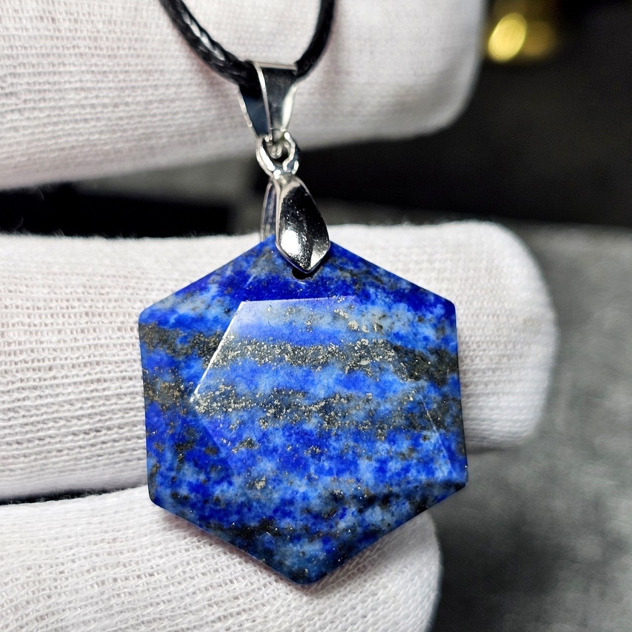  آویز گردنبند سنگ لاجورد معدنی کد 36633