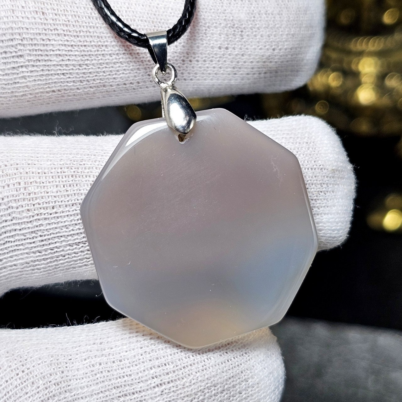  آویز گردنبند سنگ عقیق کبود معدنی کد 36638