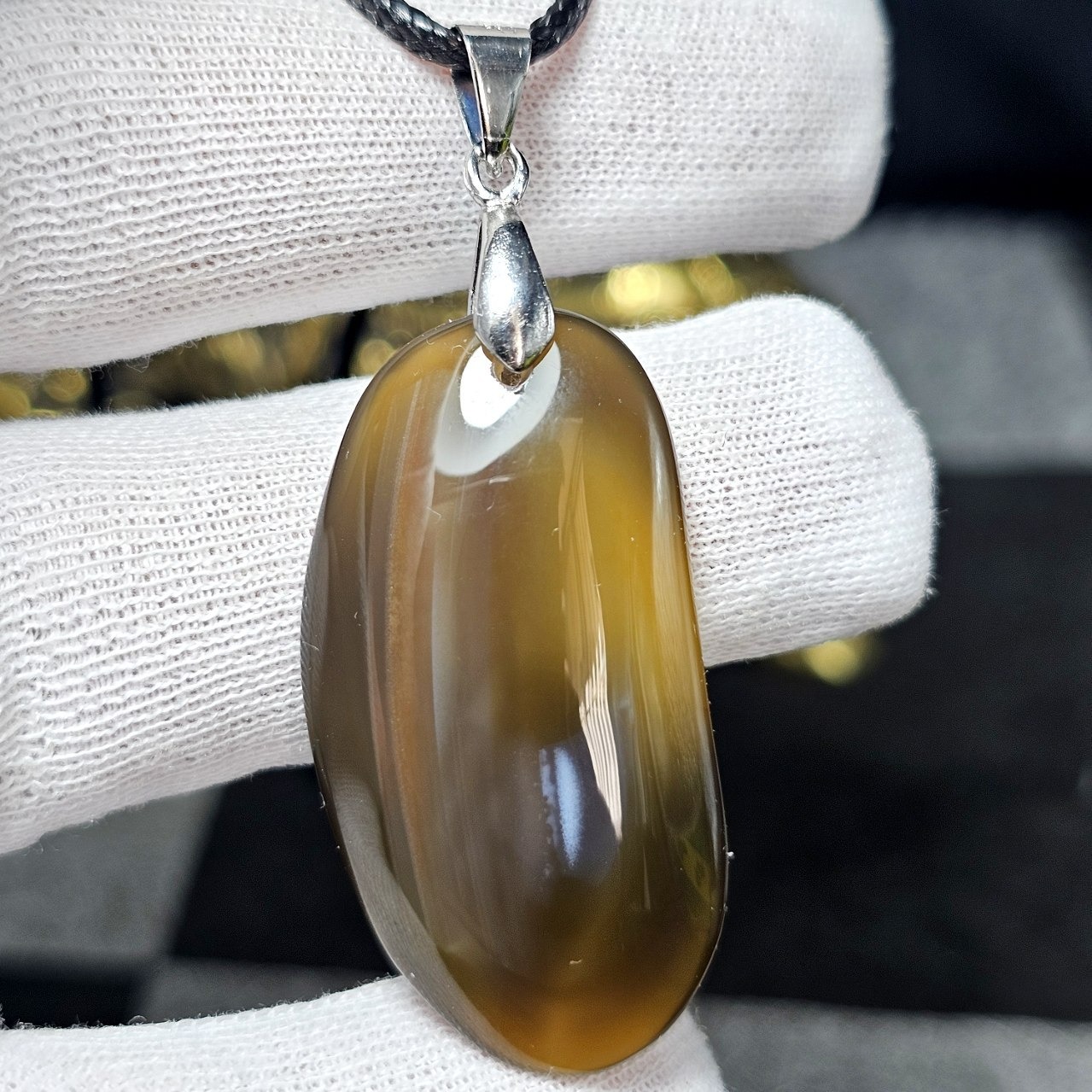  آویز گردنبند سنگ عقیق جزع معدنی کد 36659