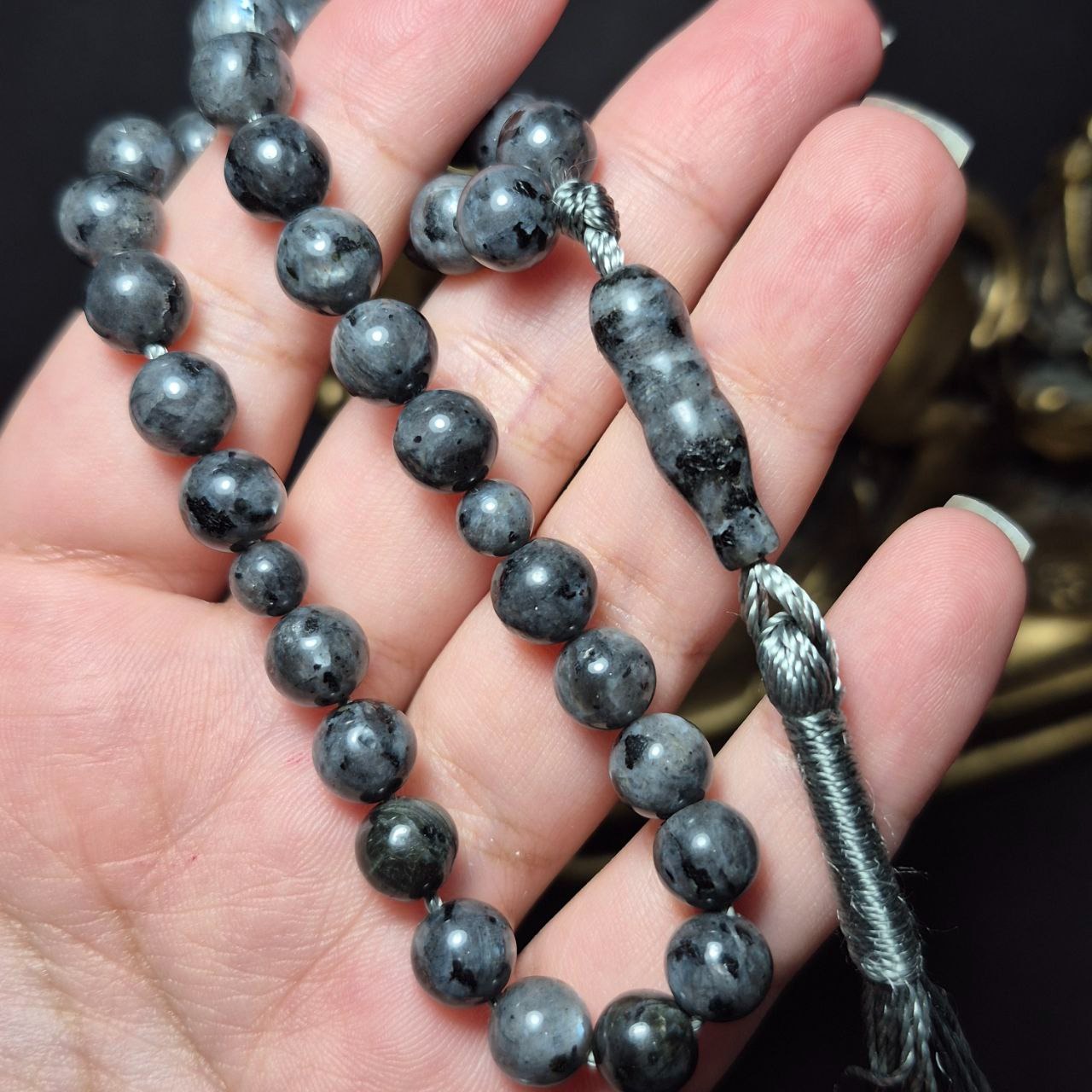  تسبیح 33 دانه لاروکیت معدنی سایز 8 میل کد Z7088