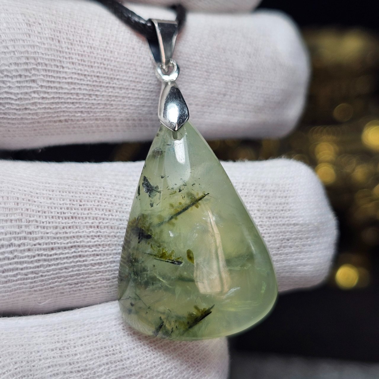 گردنبند سنگ طبیعی پرهنیت رتایل دار معدنی کد 36679