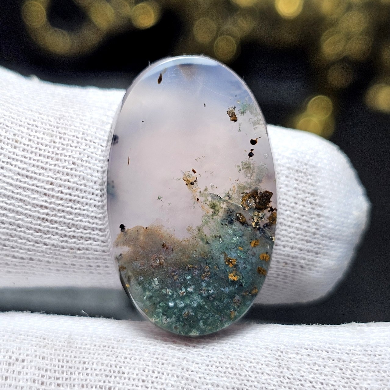 نگین طبیعی عقیق خزه ای معدنی خراسانی خاص کد S3709