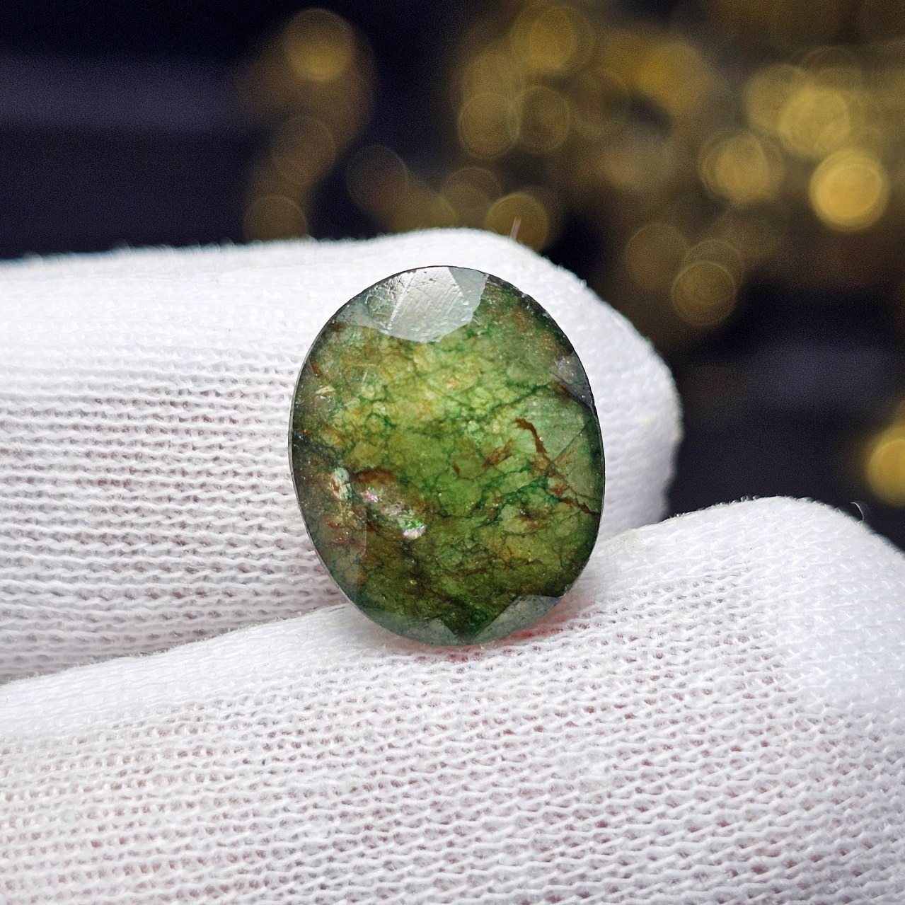  نگین سنگ جید زمردی معدنی کد S3725