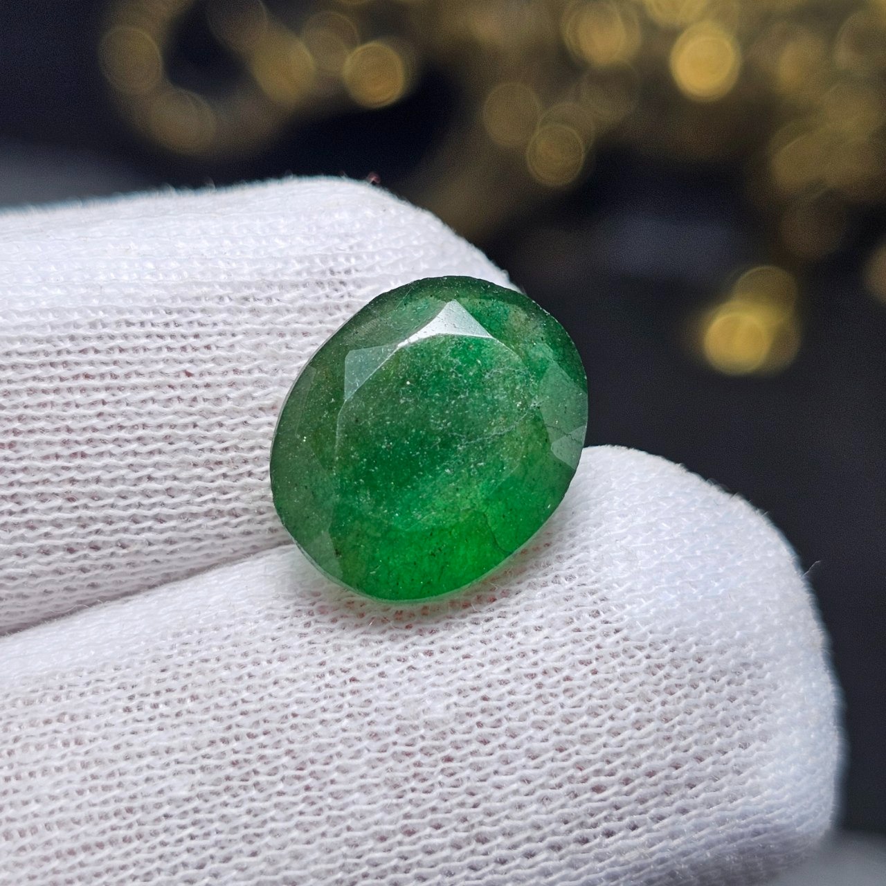  نگین سنگ جید زمردی معدنی کد S3726