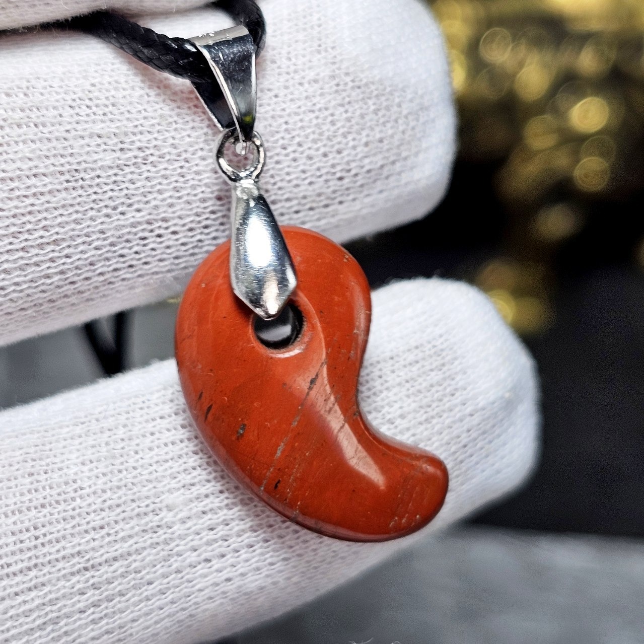  آویز گردنبند سنگ طبیعی جاسپر خونی معدنی کد 36689