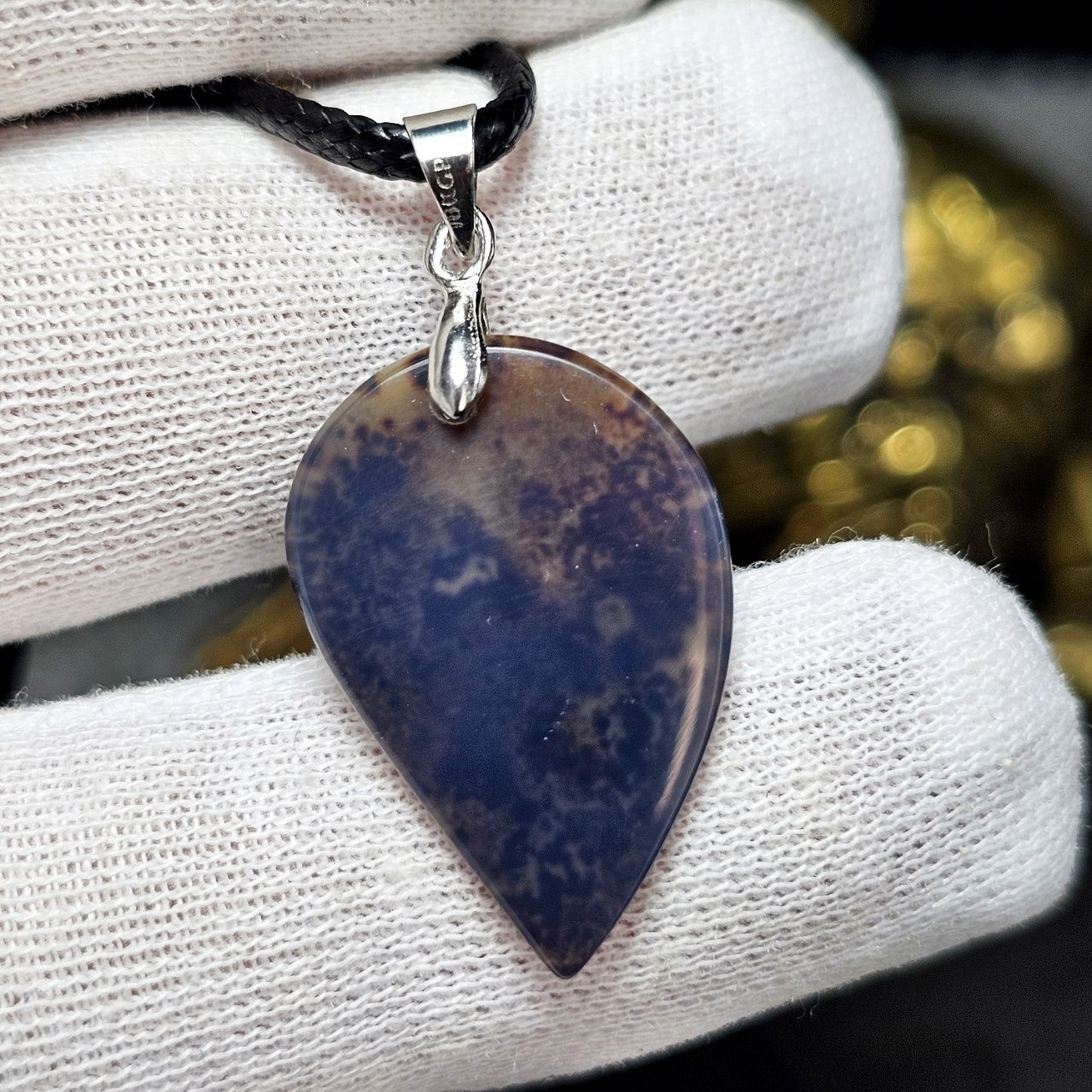  آویز گردنبند سنگ طبیعی عقیق شجر معدنی کد 36692