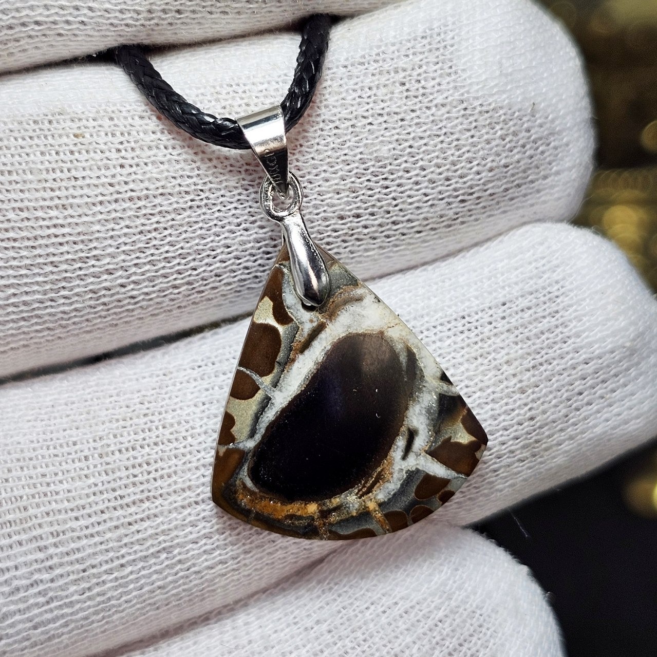 آویز گردنبند سنگ طبیعی سپتارین معدنی کد 36696