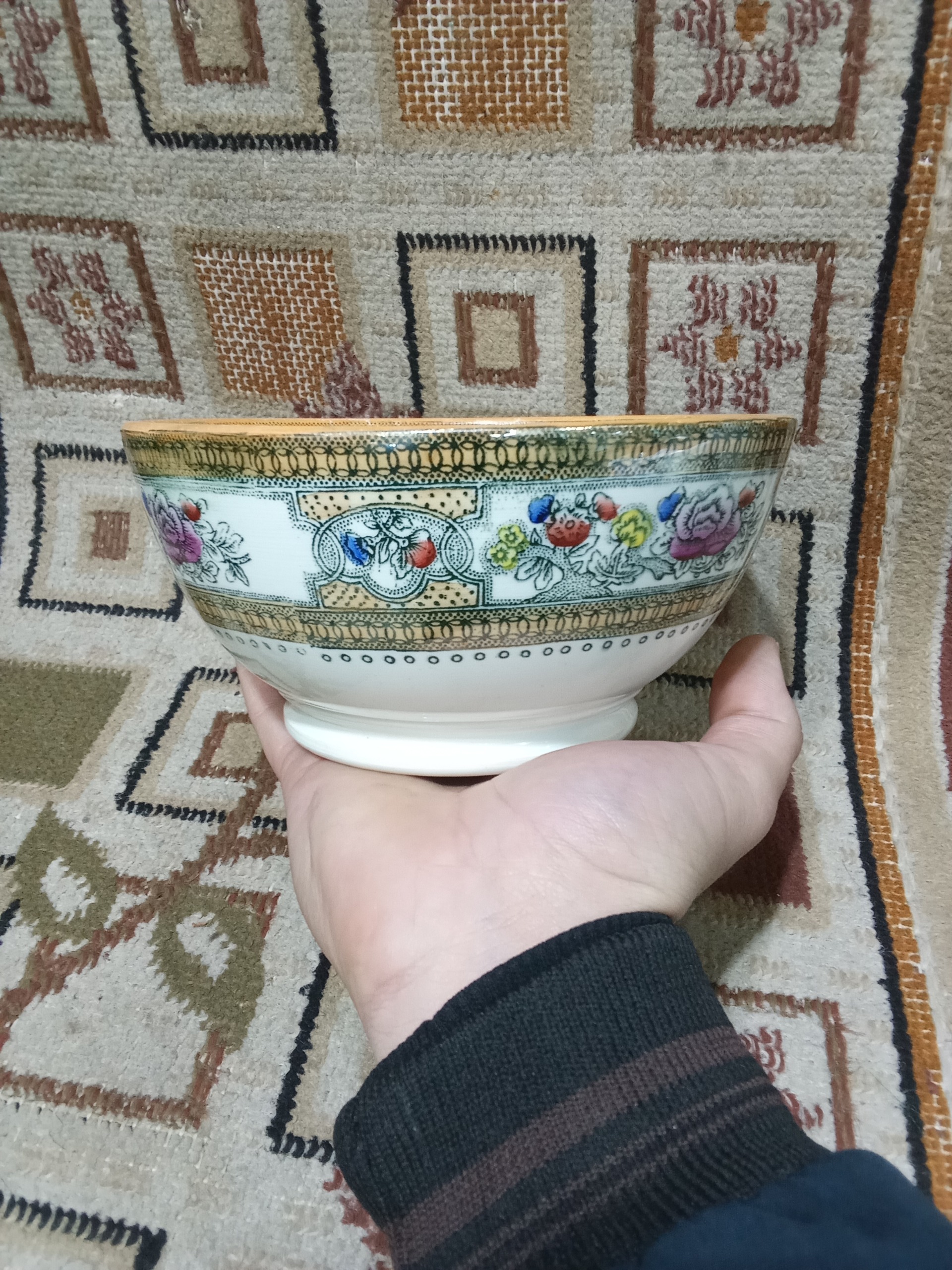 کاسه قدیمی روسی بسیار زیبا خروس نشان