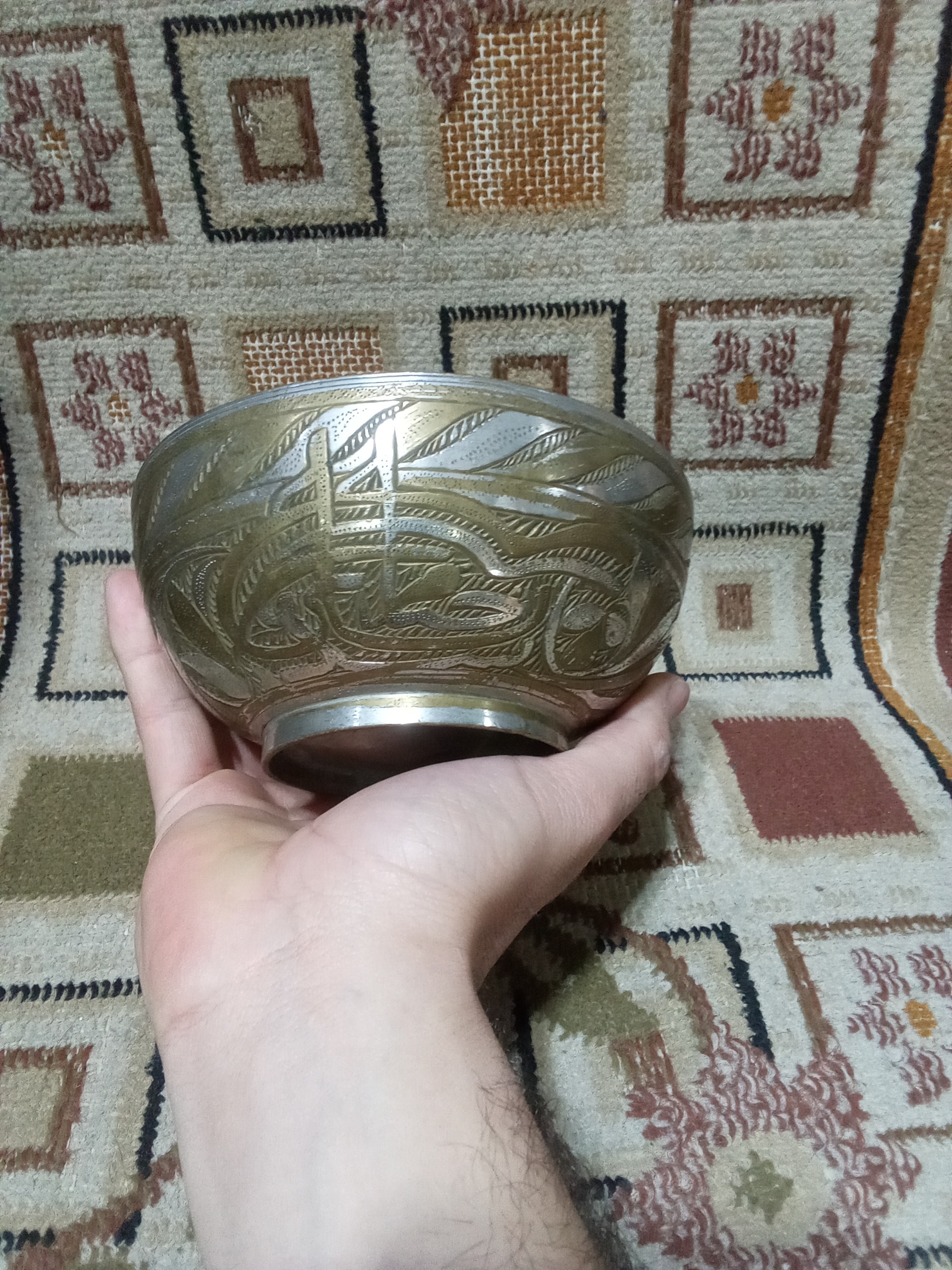 کاسه قدیمی قلم آیه کلکسیونی