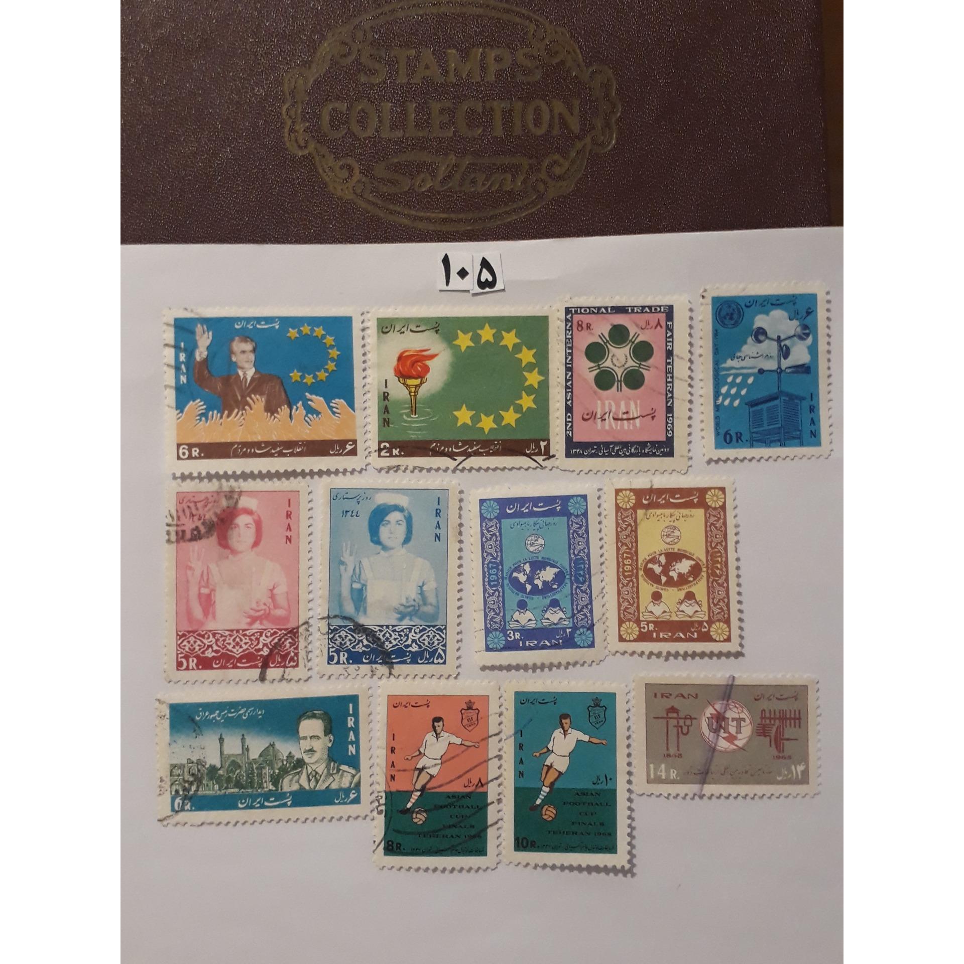 12عدد تمبر قدیمی و باارزش پهلوی درحدنو