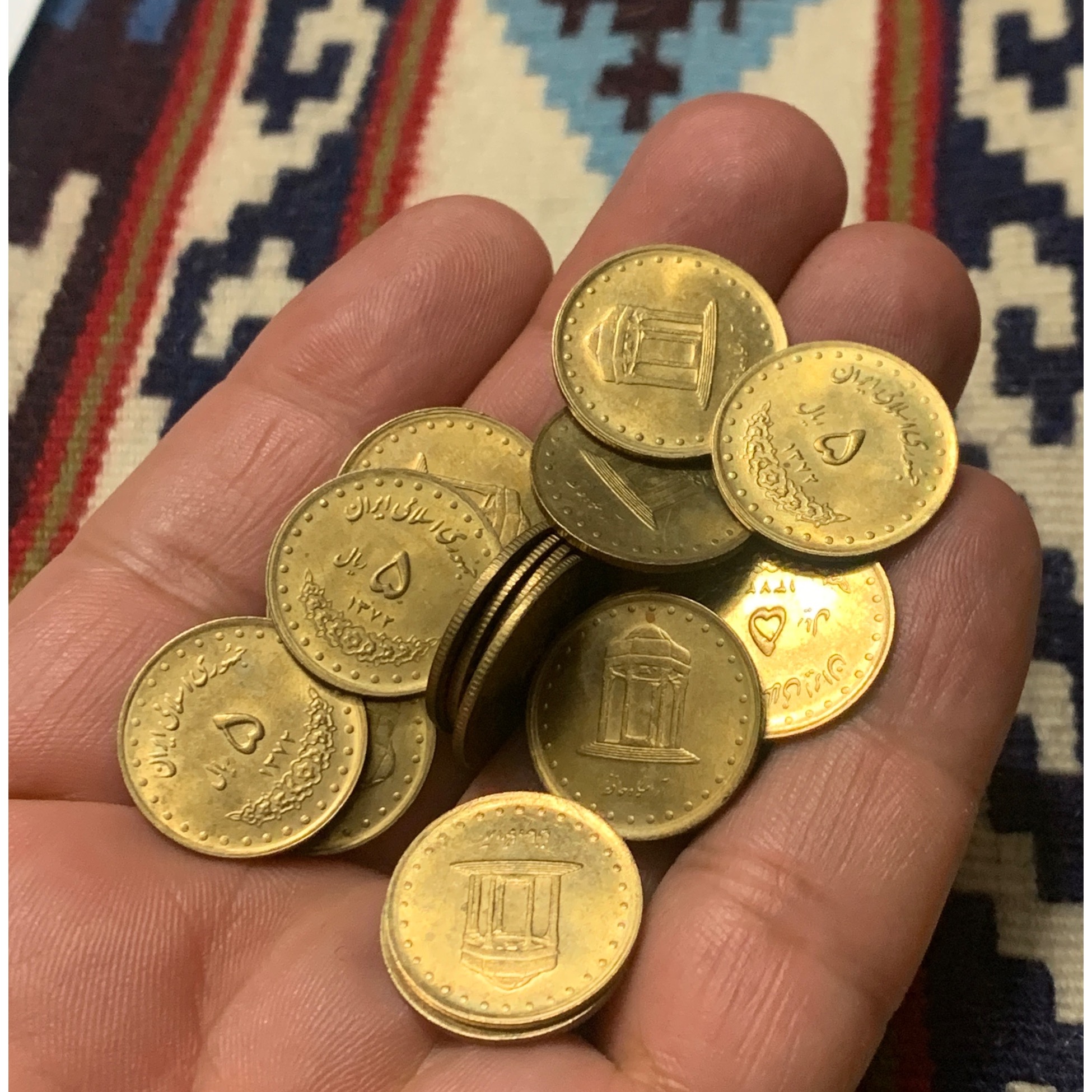 20 عدد سکه 5 ریالی برنز آرامگاه حافظ