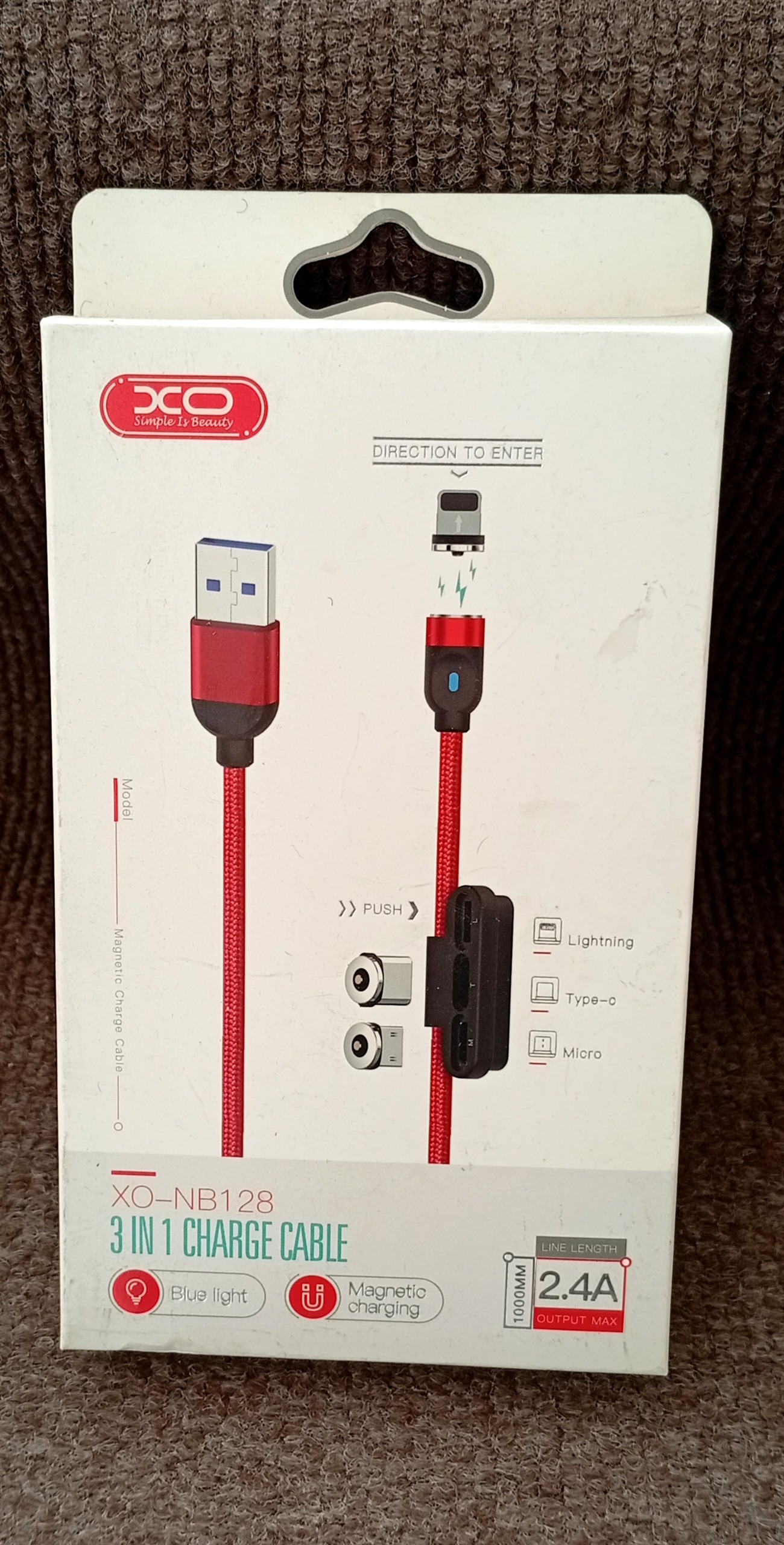 کابل شارژ مگنتی سه سر برند ارجینال ایکس او