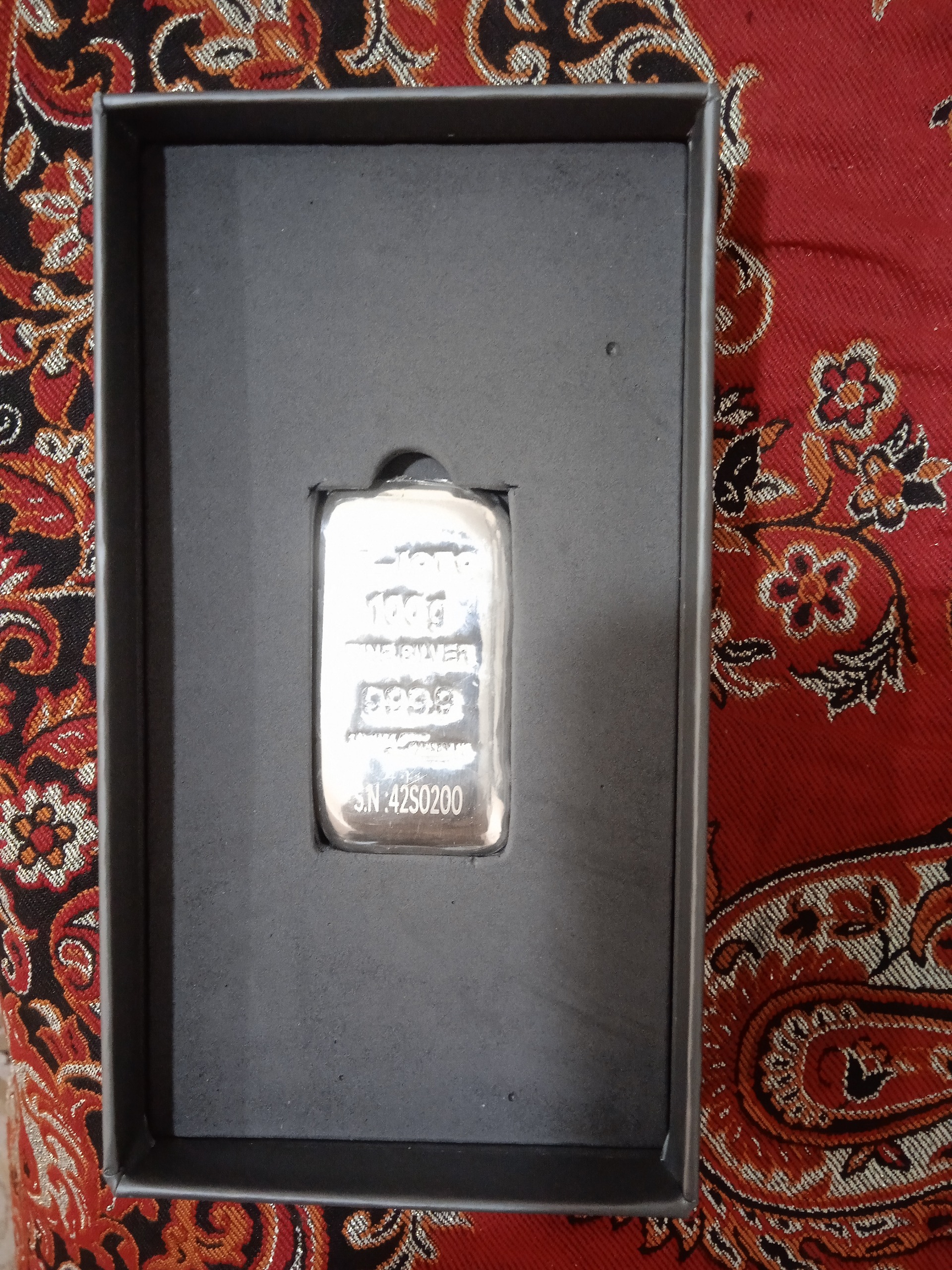 شمش نقره 100 گرمی زیوتو