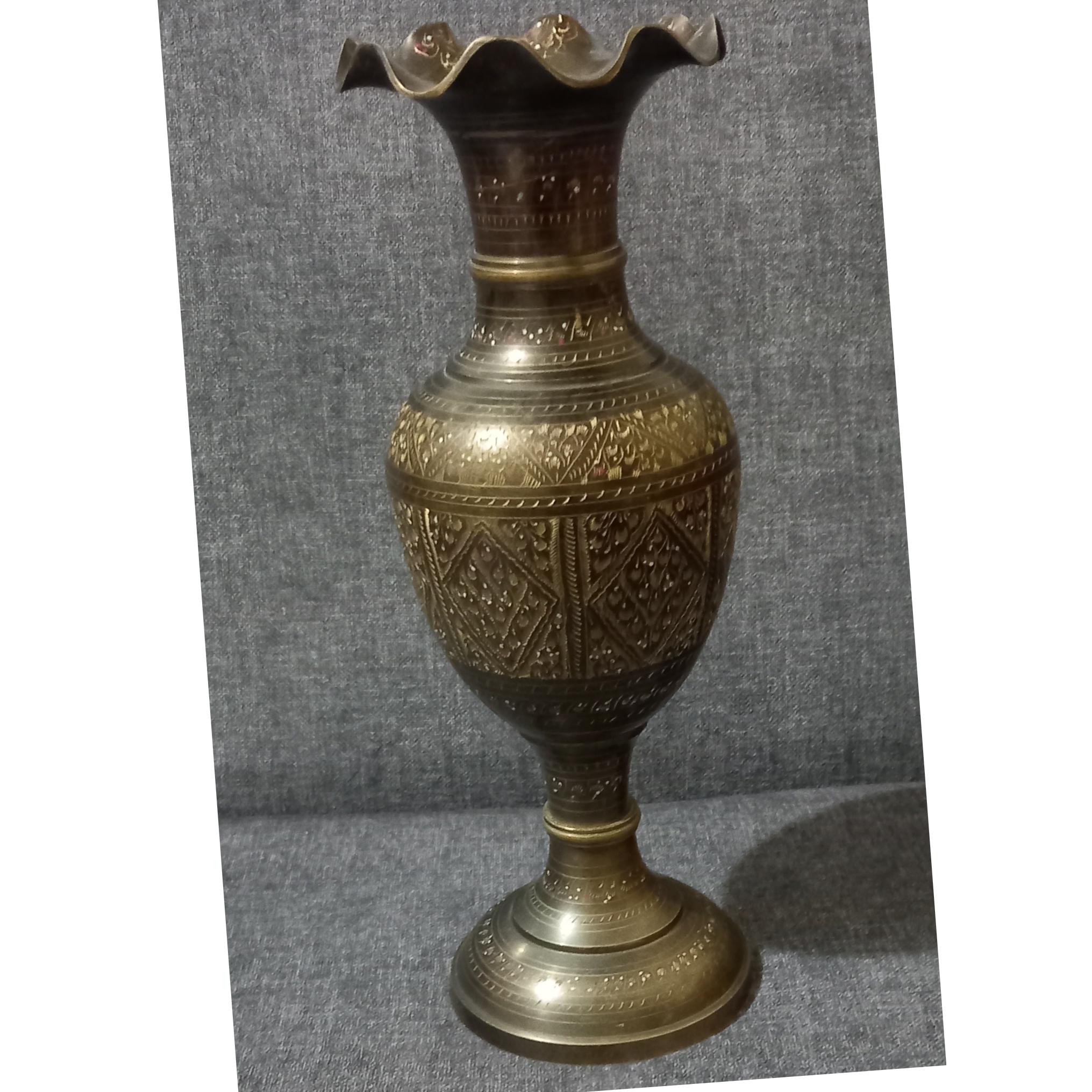 گلدان برنجی قلم هندی
