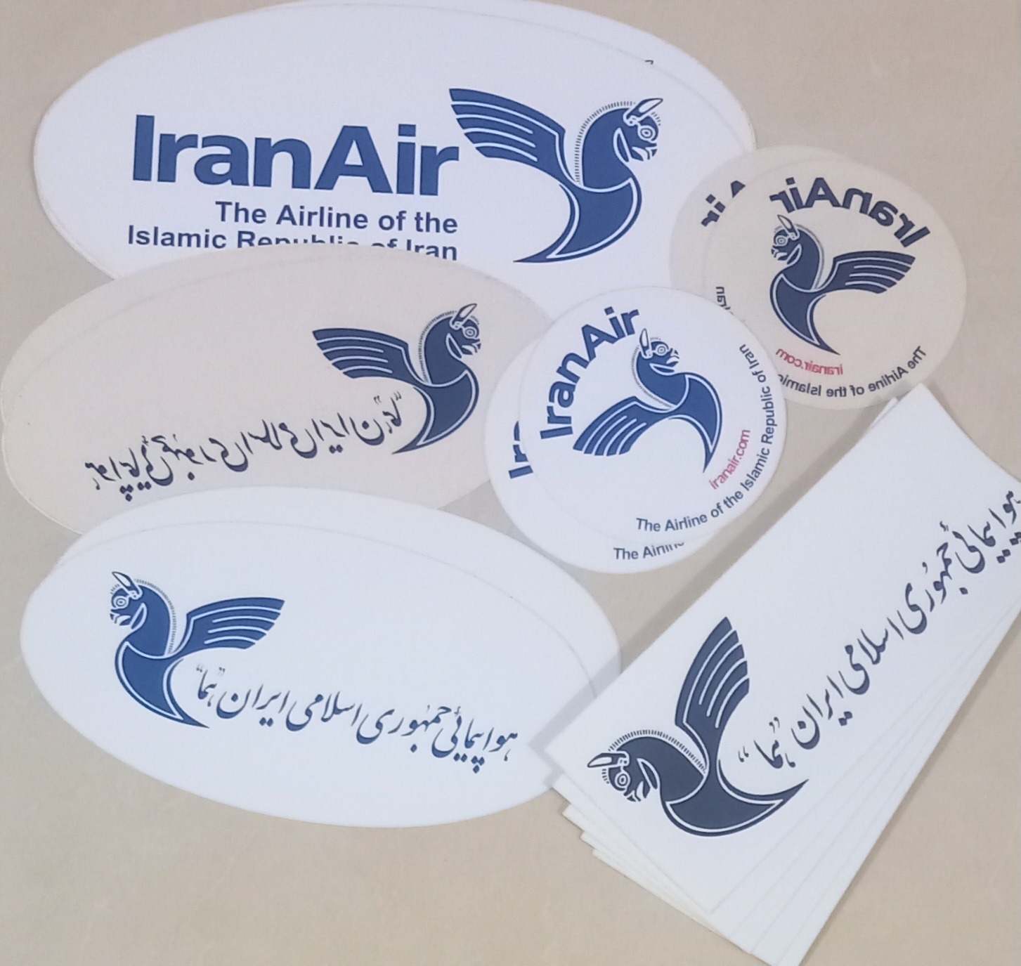 15 عدد برچسب اصل هواپیمایی ایران ایر