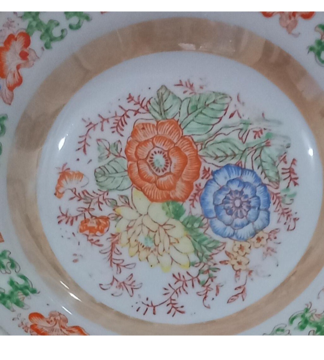 ظرف چینی گل اناری یا خورشت خوری قدیمی