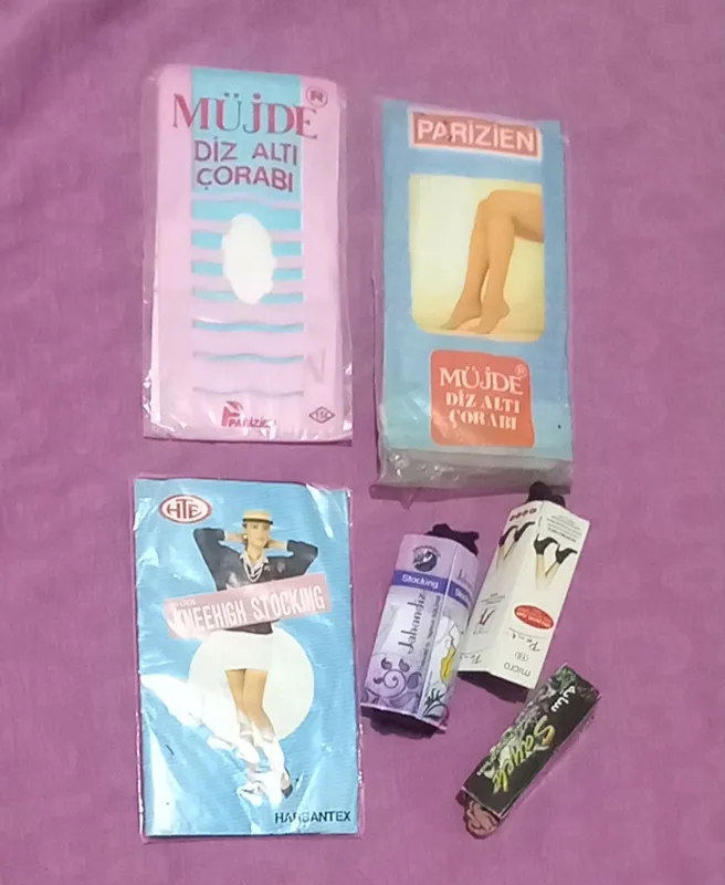 6جفت جوراب زنانه قدیمی مارکها متفاوت