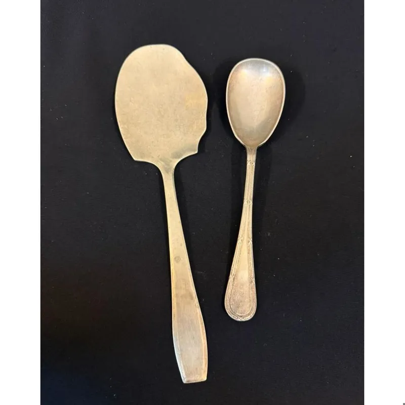 کفگیر ورشو و ملاقه سیلور قدیمی آنتیک