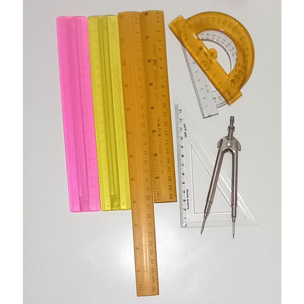  مجموعه خطکش . نقاله.گونیا .پرگار قدیمی