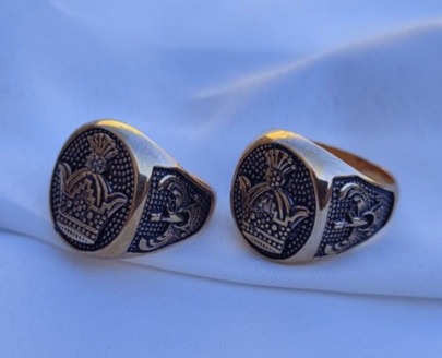 انگشتر طرح تاج کار با کیفیت رنگ ثابت