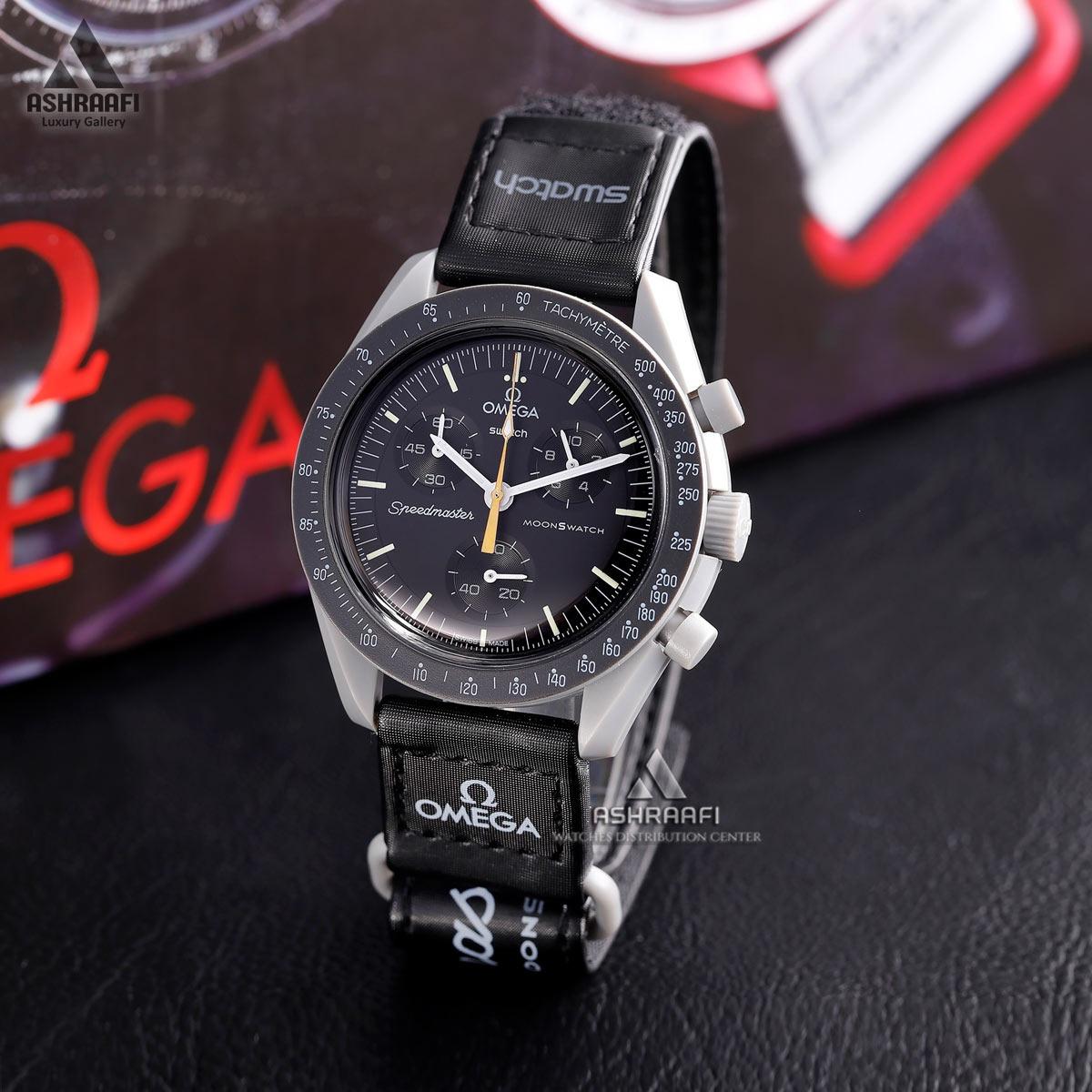 ساعت امگا سواچ طوسی مشکی Omega x Swatch BeK1