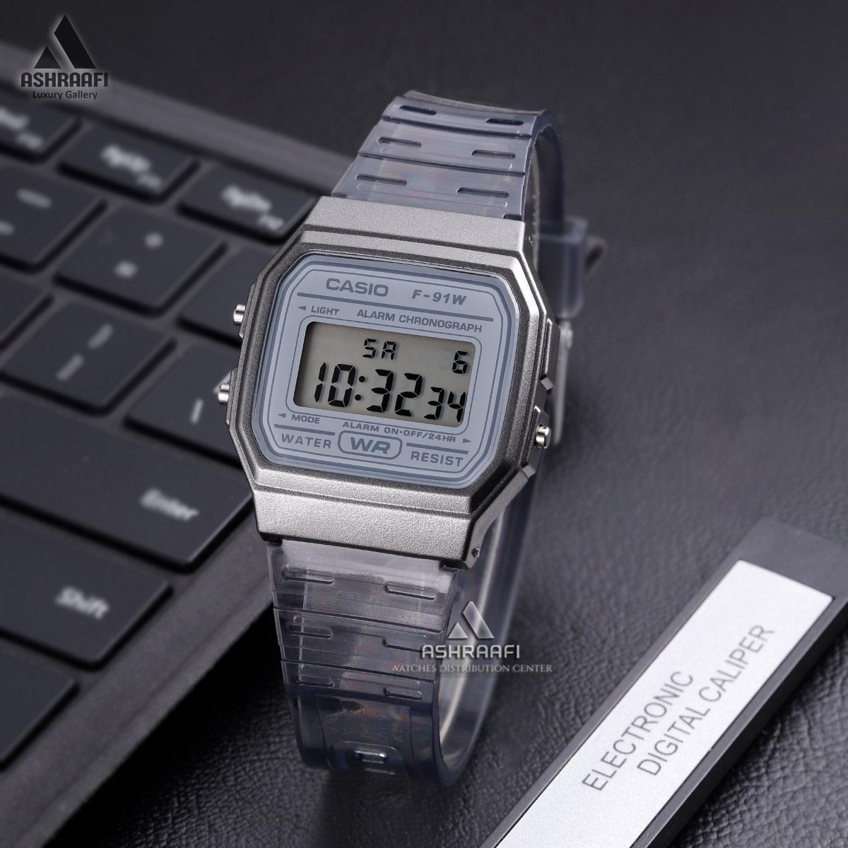 ساعت کاسیو دیجیتالی طوسی Casio F-91W-593