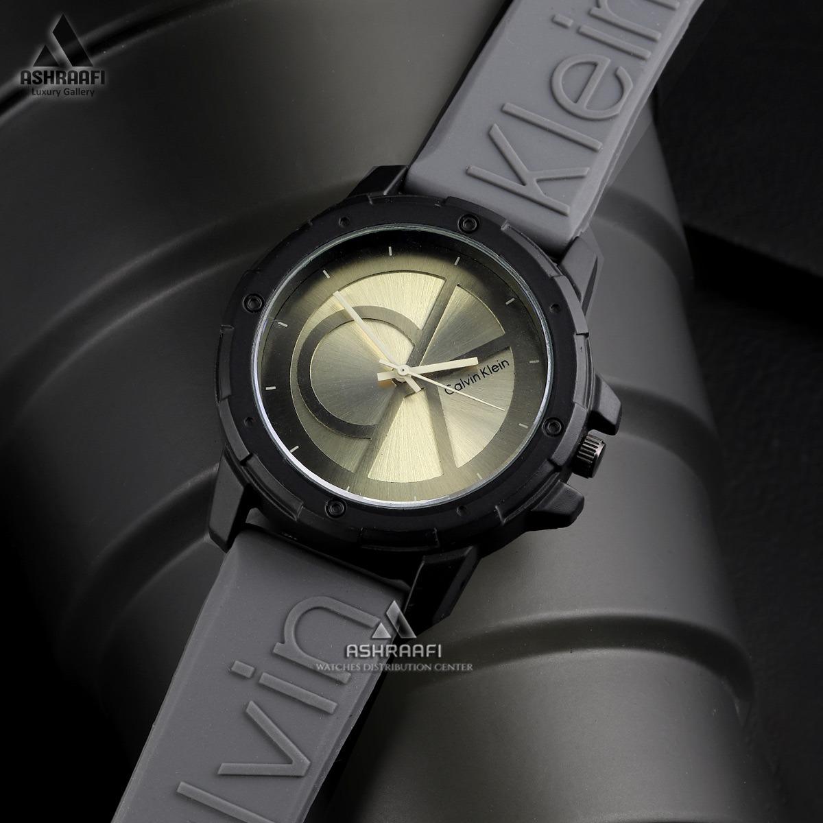 ساعت مچی کلوین کلین طلایی طوسی Calvin Klein CK-01