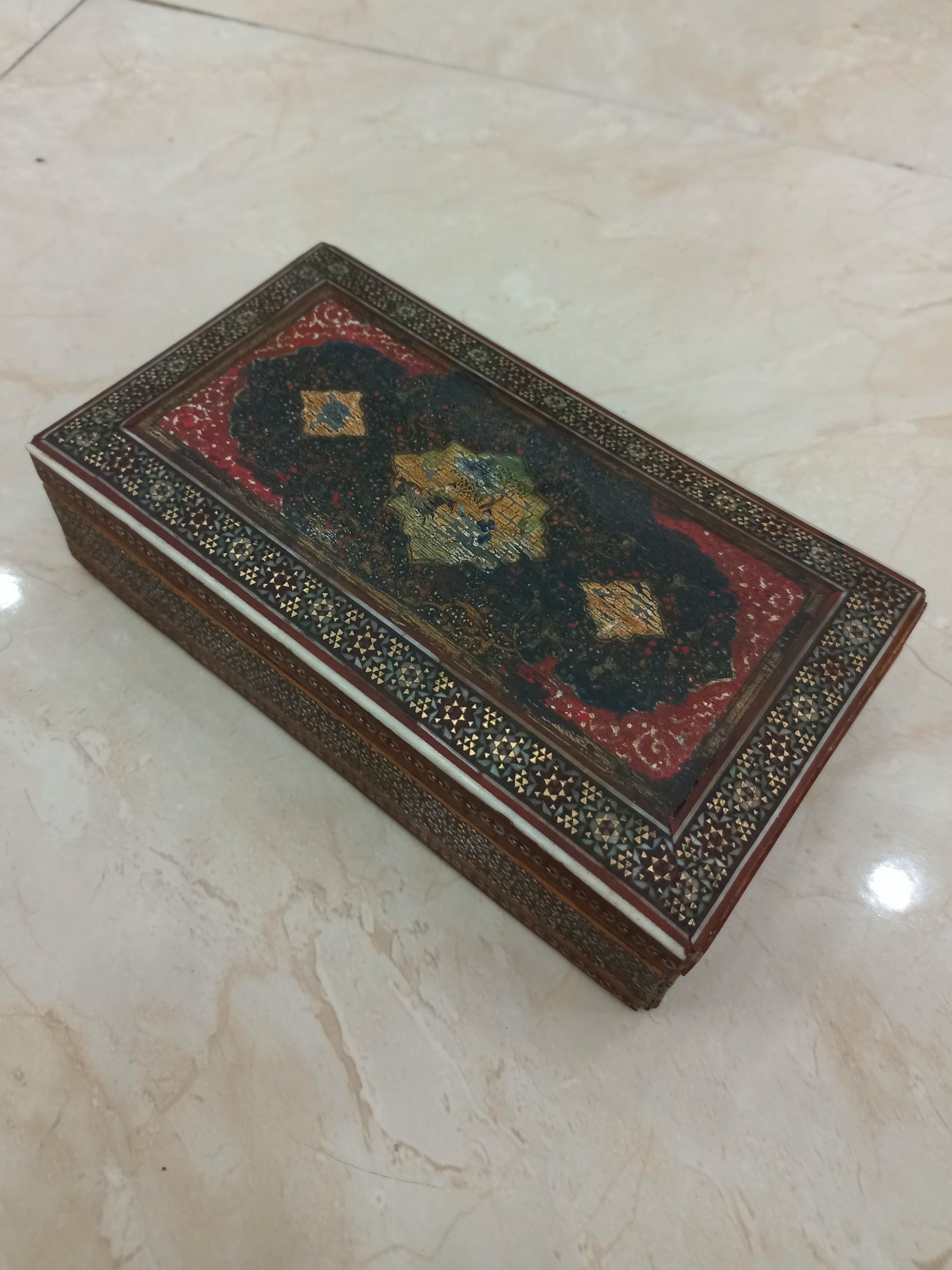 جعبه خاتم کاری دوره پهلوی