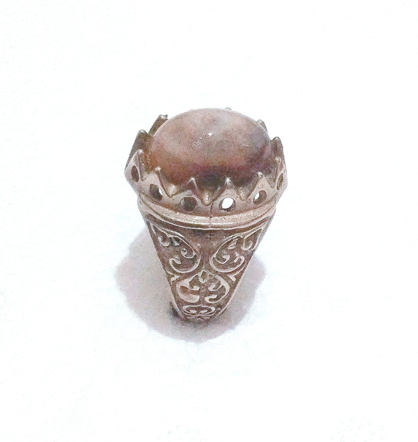 انگشتر فوق زیبای عقیق سه پوست