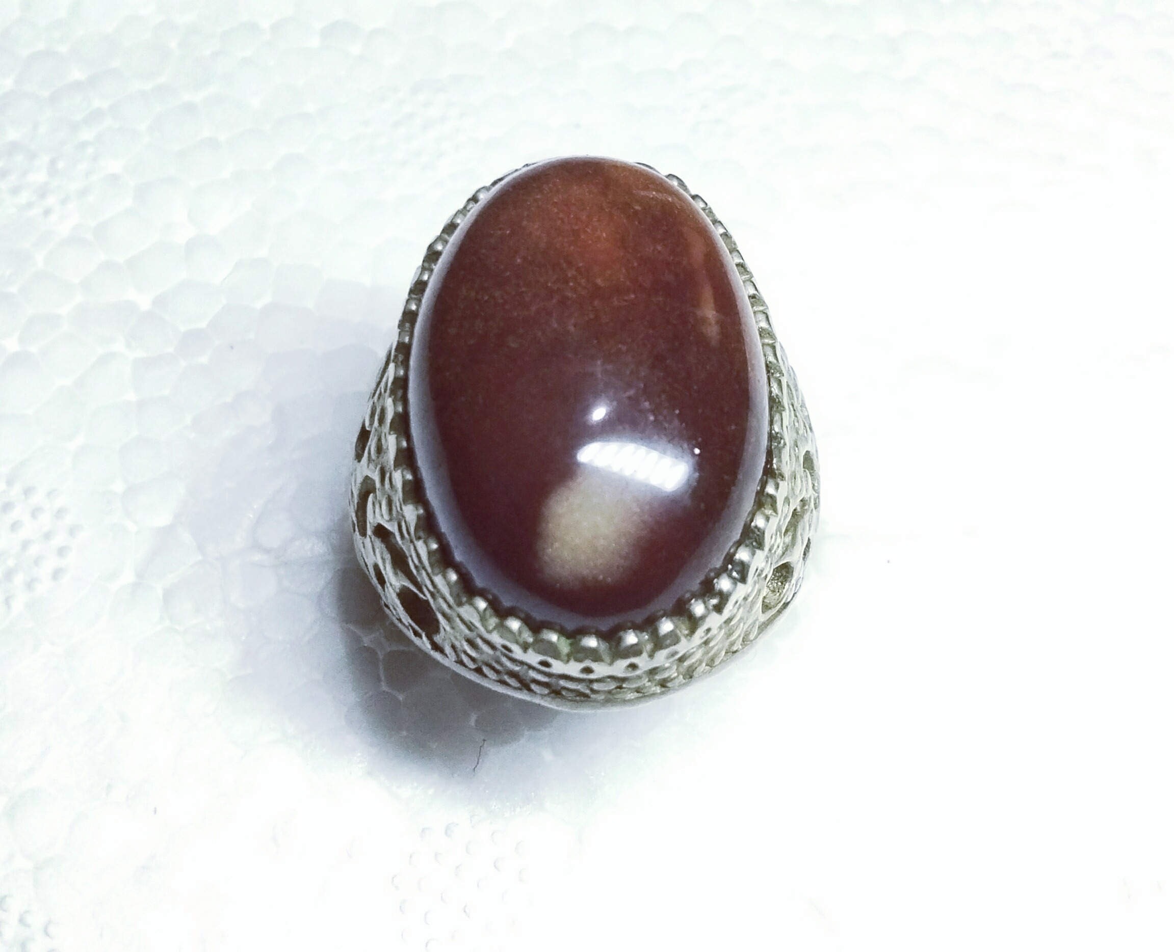 انگشتر عقیق دارچینی فوق زیبا