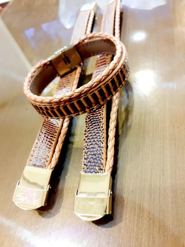 دستبند چرم طبیعی مردانه پوست ماری