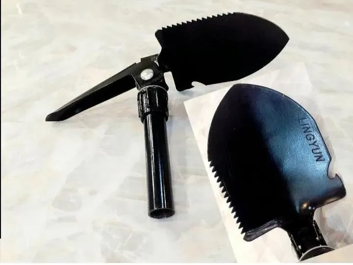 بیلچه تاشو چندکاره کوهنوردی مسافرتی کمیاب LINGYUN