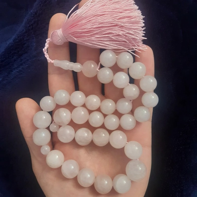 تسبیح رزکوارتز درشت سایز 10 سنگ عشق باکیفیت A