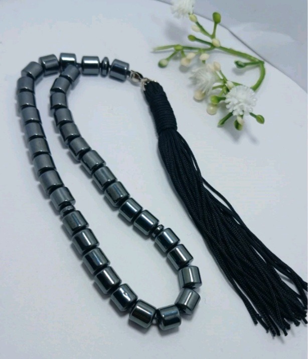 تسبیح حدید مشکی استوانه ای سایز 8×10